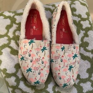 TOMS Tropical Flamingo Canvas Slip-Ons